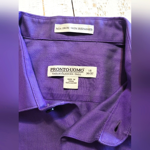 4 for $30 🌈 Pronto-Uomo Tall non-iron 18 36/37 - Picture 3 of 8